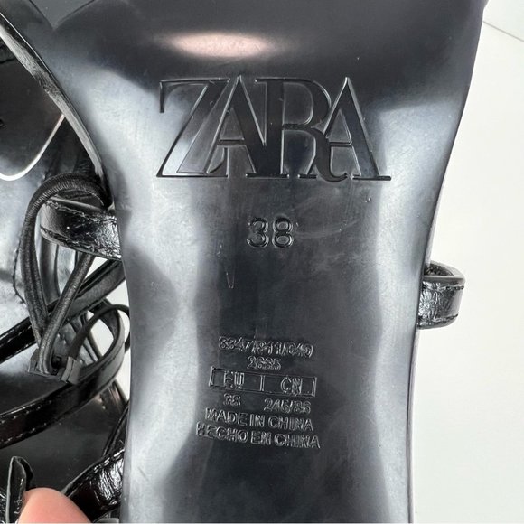 Zara, Women’s High Heel Strappy Sandals in Black. Size: 7.5 (US) tags removed - Picture 6 of 15